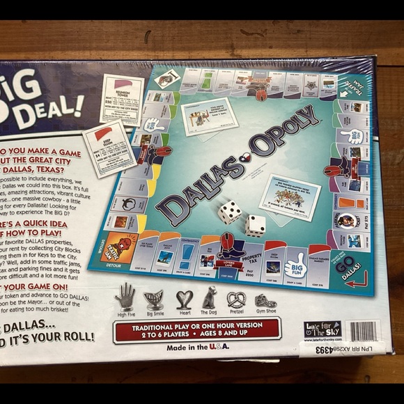 New unopened Dallas Opoly game - celebrating Big D with monopoly play - Picture 2 of 2